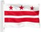 G128 Washington DC City Flag | 3x5 feet | Printed 150D Quality Polyester